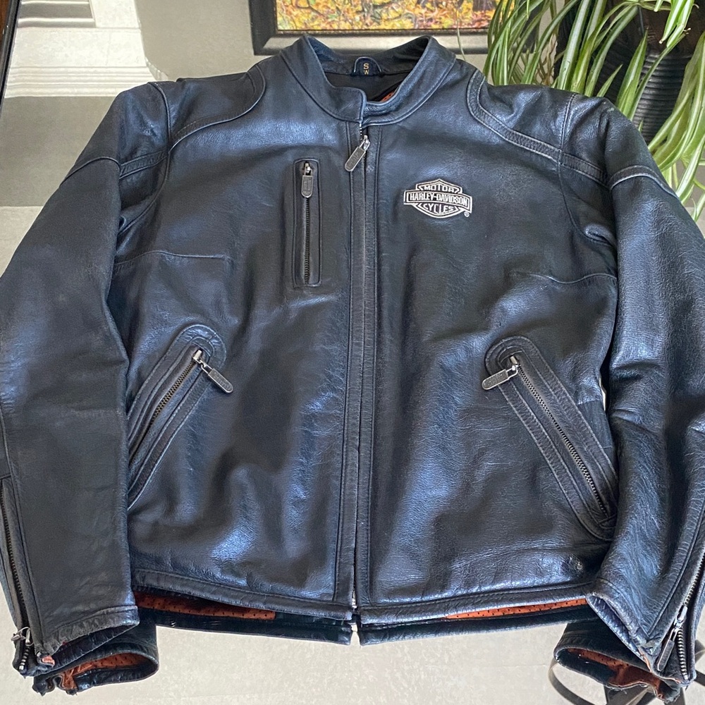 Vintage Harley Davidson Leather Coat, Womens Small